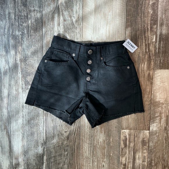 Old Navy Other - Black Denim High-Waisted Girls Shorts Size 12